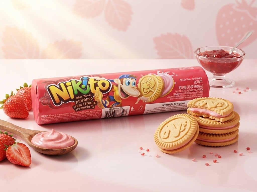 Galletas Nikito sabor fresa 120g